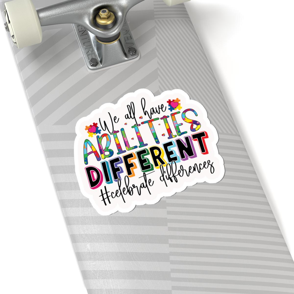 ColorFlow | We All Have Abilities Celebrate Differences Vinyl Sticker | Inclusive Puzzle Piece Positivity Design