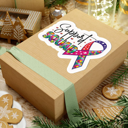 ColorFlow | Support Squad Vinyl Sticker | Autism Advocacy Ribbon Puzzle Community Design