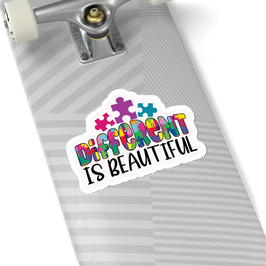 ColorFlow | Different Is Beautiful Vinyl Sticker | Colorful Puzzle Pieces Autism Positivity