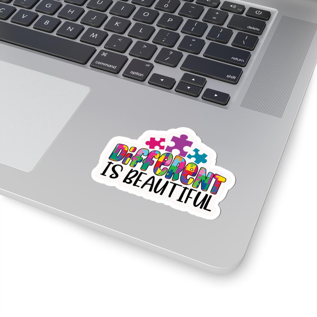 ColorFlow | Different Is Beautiful Vinyl Sticker | Colorful Puzzle Pieces Autism Positivity