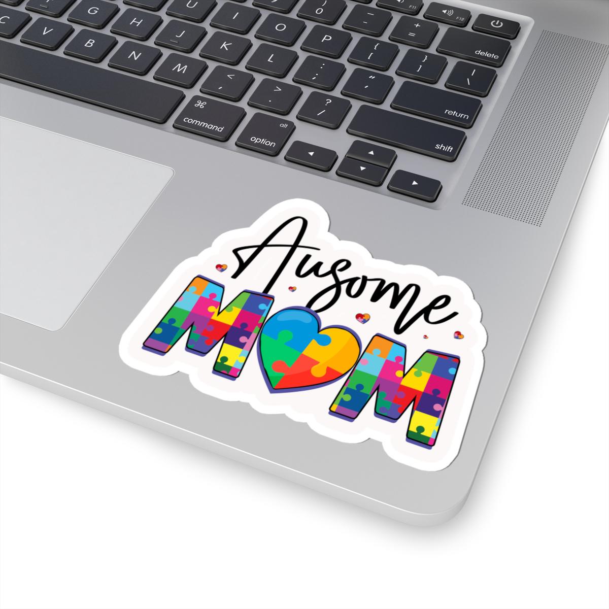 ColorFlow | Ausome Mom Vinyl Sticker | Puzzle Heart Autism Proud Parent