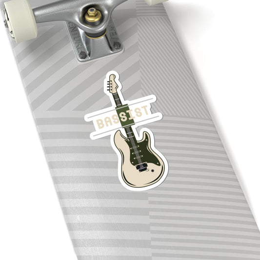 ColorFlow | Bassist Electric Guitar Vinyl Sticker | Vintage Bass Guitar Musician Statement Design