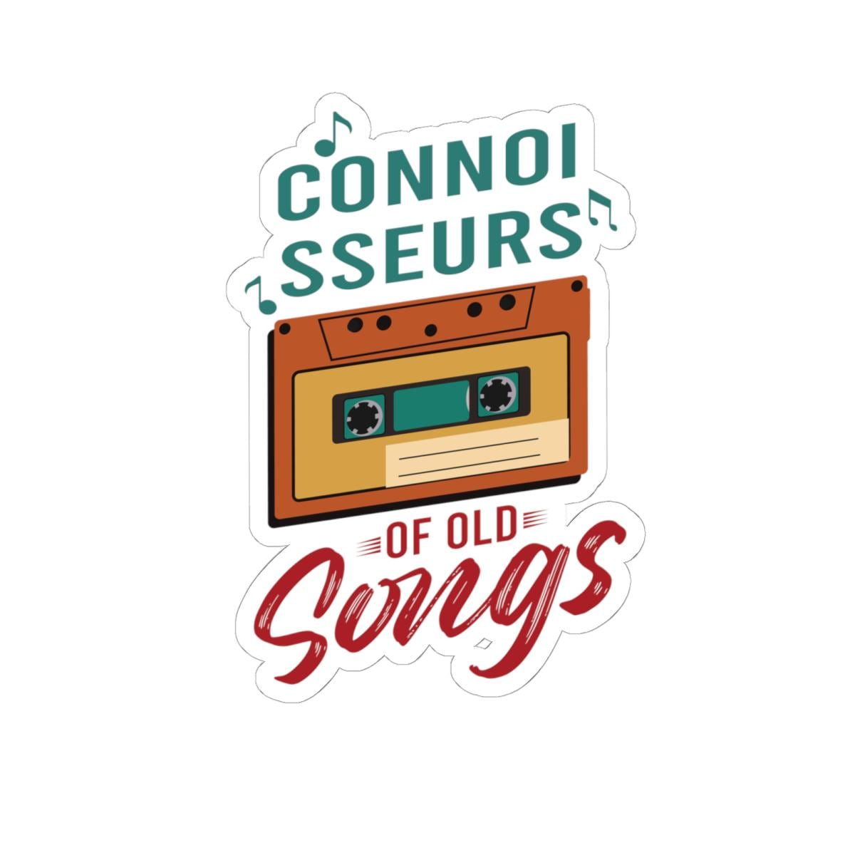 ColorFlow | Connoisseurs of Old Songs Vinyl Sticker | Retro Cassette Tape Classic Music Nostalgia Design