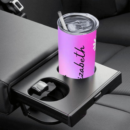 ColorFlow | Blush Sunset Daisy Custom Name 20oz Skinny Stainless Steel Tumbler With Straw Personalized Floral Gift For Her