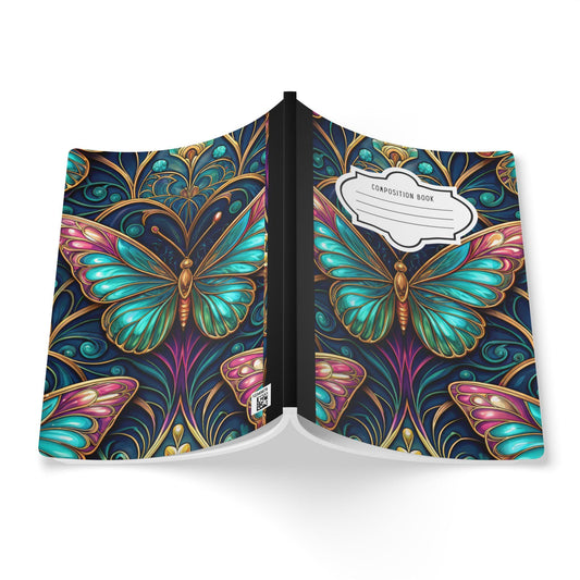 ColorFlow | Enchanted Teal Butterfly Composition Notebook Elegant Art Journal for Writing School Work and Daily Inspiration