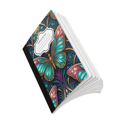 ColorFlow | Enchanted Teal Butterfly Composition Notebook Elegant Art Journal for Writing School Work and Daily Inspiration
