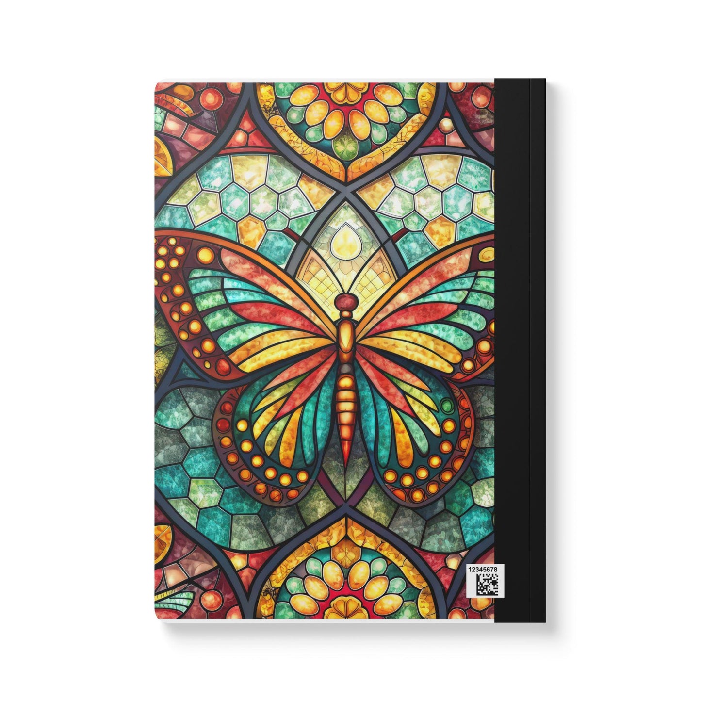 ColorFlow | Vibrant Stained Glass Butterfly Notebook Artistic Composition Book for Journaling School Notes and Creative Writing