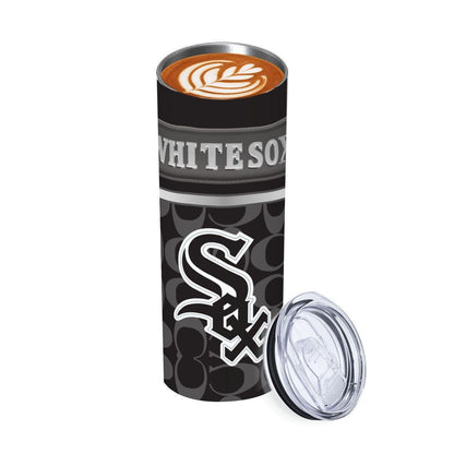 ColorFlow | Chicago White Sox Inspired Fashion 20oz Skinny Stainless Steel Tumbler With Straw Sleek Game Day Drinkware