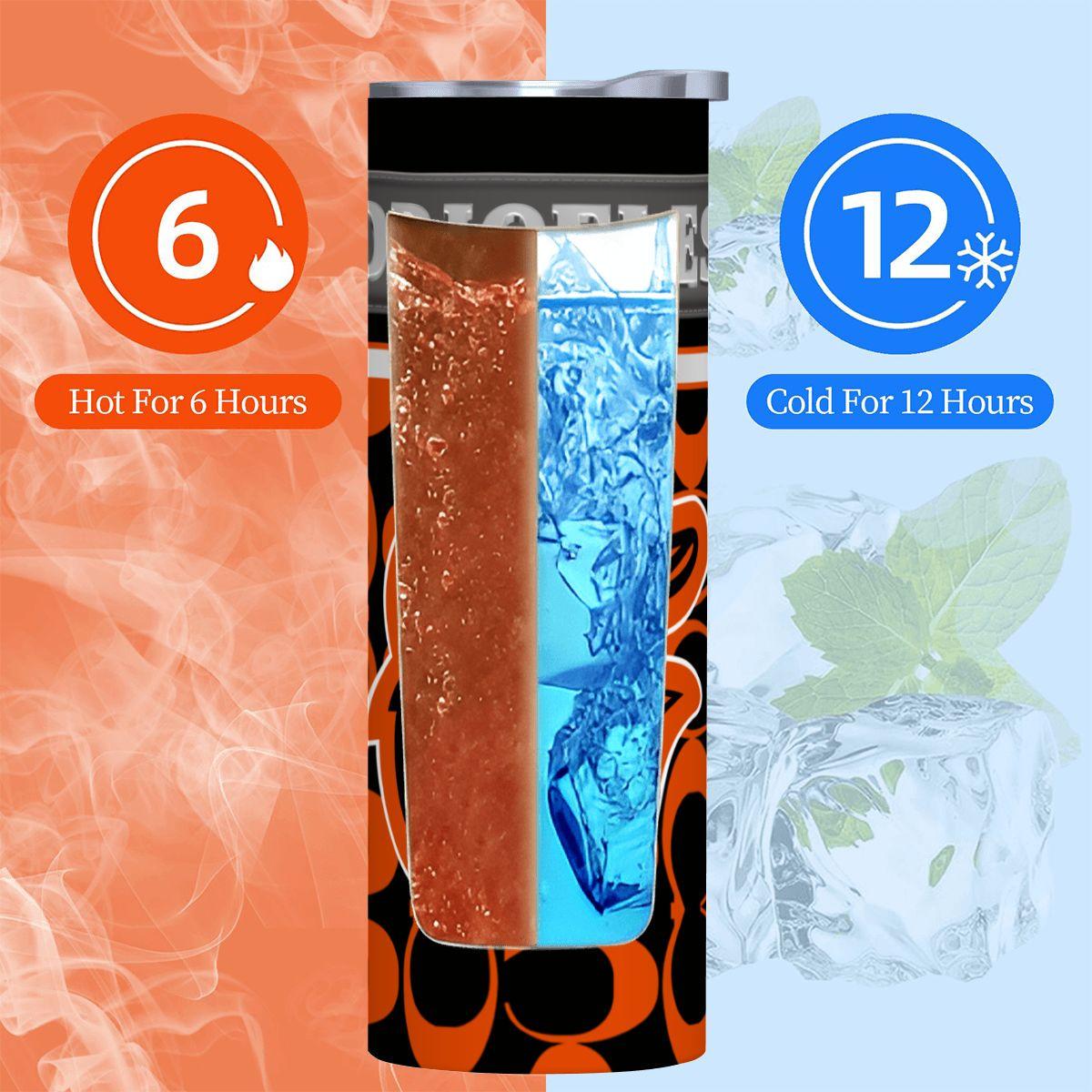 ColorFlow | Baltimore Orioles Inspired Fashion 20oz Skinny Stainless Steel Tumbler With Straw Bold Baseball Fan Travel Cup