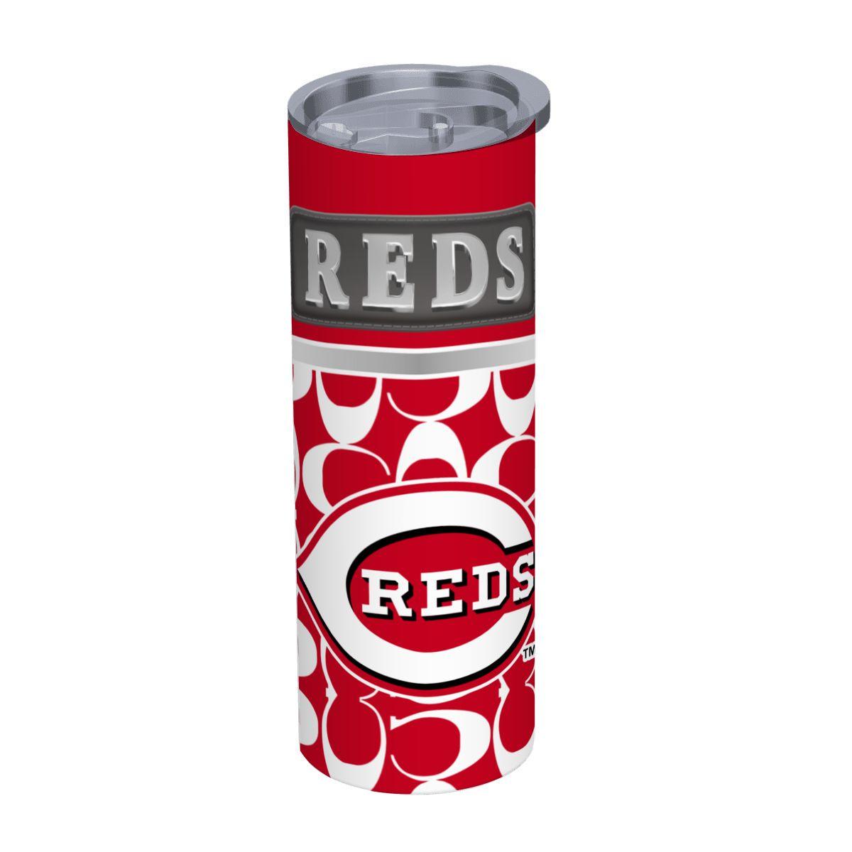 ColorFlow | Cincinnati Reds Inspired Fashion 20oz Skinny Stainless Steel Tumbler With Straw Classic Baseball Gift Cup