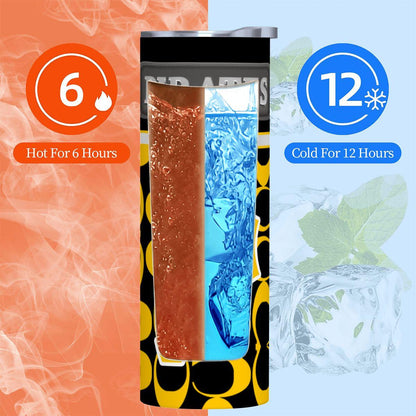 ColorFlow | Pittsburgh Pirates Inspired Fashion 20oz Skinny Stainless Steel Tumbler With Straw Striking Baseball Travel Mug