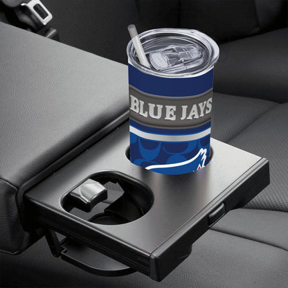 ColorFlow | Toronto Blue Jays Inspired Fashion 20oz Skinny Stainless Steel Tumbler With Straw Modern Baseball Fan Cup
