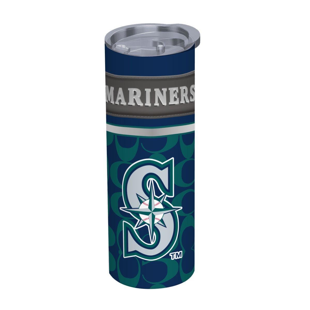 ColorFlow | Seattle Mariners Inspired Fashion 20oz Skinny Stainless Steel Tumbler With Straw Northwest Baseball Fan Cup