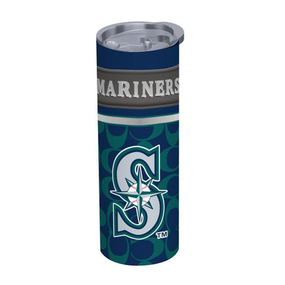 ColorFlow | Seattle Mariners Inspired Fashion 20oz Skinny Stainless Steel Tumbler With Straw Northwest Baseball Fan Cup