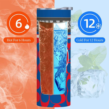 ColorFlow | Philadelphia Phillies Inspired Fashion 20oz Skinny Stainless Steel Tumbler With Straw Retro Game Day Drinkware