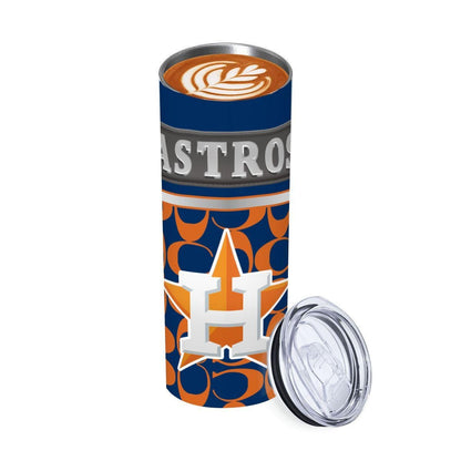 ColorFlow | Houston Astros Inspired Fashion 20oz Skinny Stainless Steel Tumbler With Straw Bold Star Baseball Drinkware