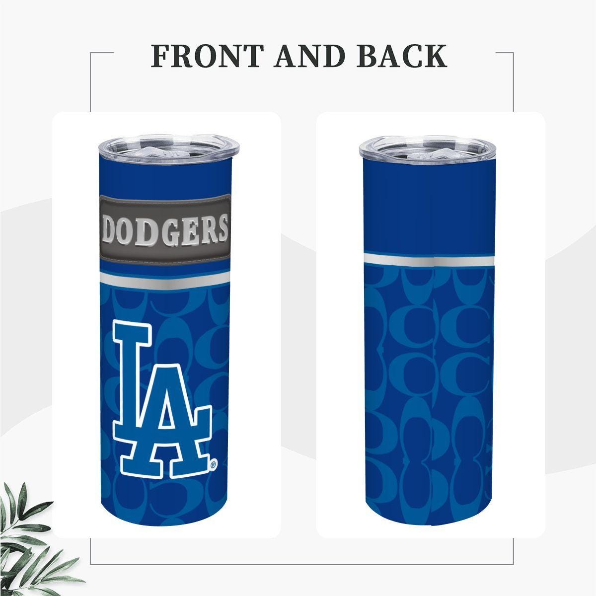 ColorFlow | Los Angeles Dodgers Inspired Fashion 20oz Skinny Stainless Steel Tumbler With Straw West Coast Baseball Drinkware