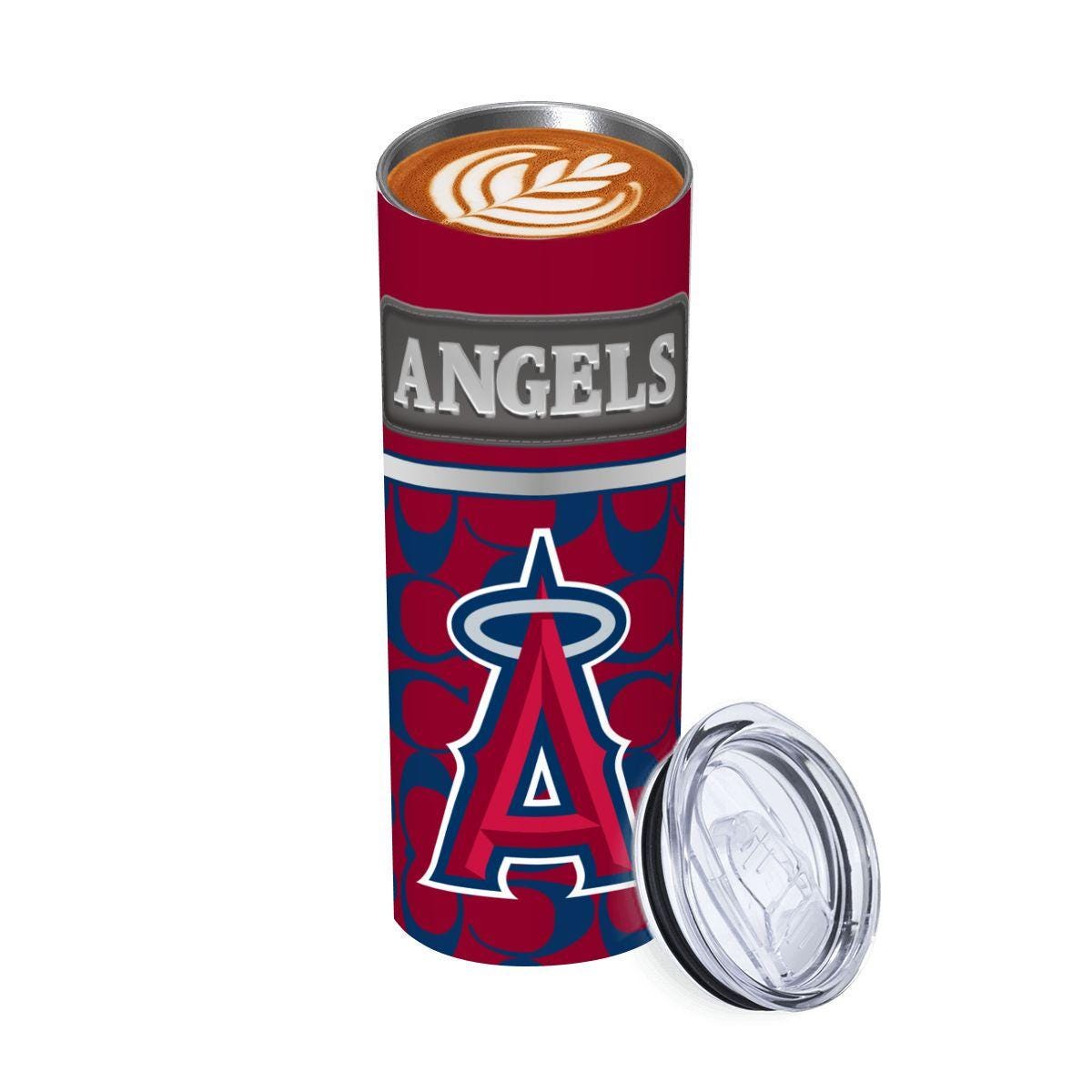 ColorFlow | Los Angeles Angels Inspired Fashion 20oz Skinny Stainless Steel Tumbler With Straw Bold Red Game Day Cup