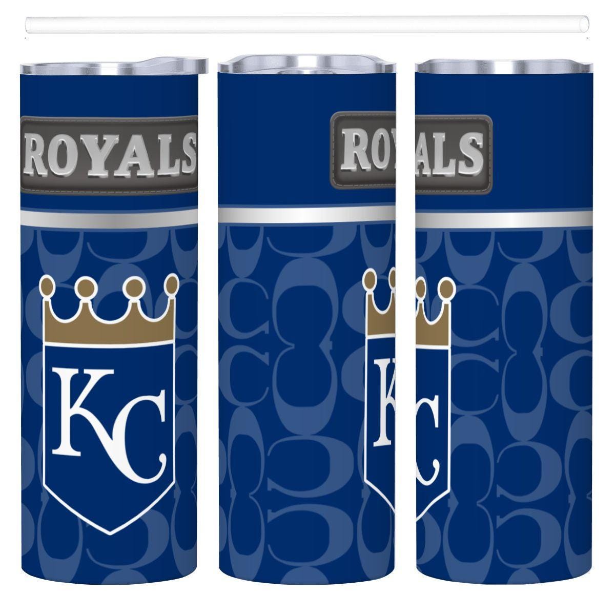 ColorFlow | Kansas City Royals Inspired Fashion 20oz Skinny Stainless Steel Tumbler With Straw Classic MLB Fan Gift
