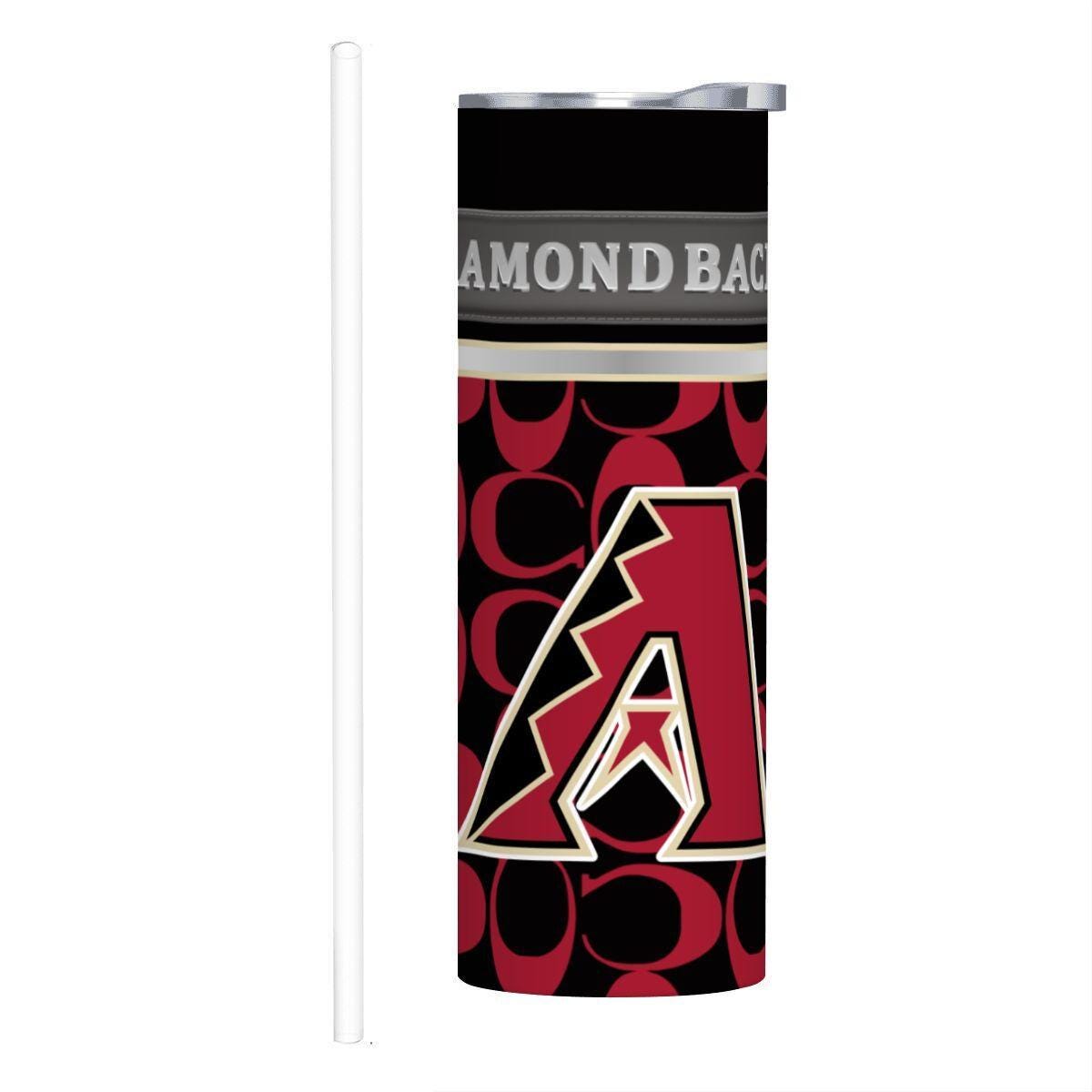 ColorFlow | Arizona Diamondbacks Inspired Fashion 20oz Skinny Stainless Steel Tumbler With Straw Bold Desert Baseball Drinkware