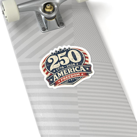 ColorFlow | 250 America Freedom Anniversary Vintage Patriotic Badge Vinyl Sticker