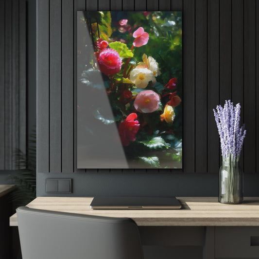ColorFlow | Radiant Garden Blossom Metal Wall Art | Sunlit Pink Floral Decor | Elegant Nature Inspired Wall Accent