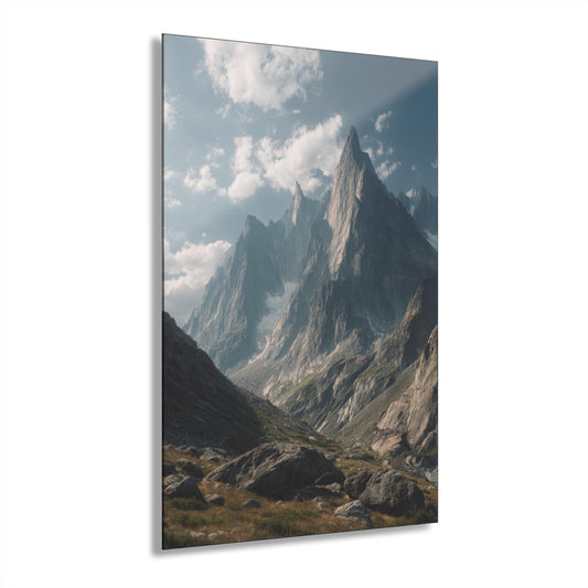 ColorFlow | Dramatic Alpine Mountain Peaks Metal Wall Art | Rugged Wilderness Landscape Decor | Modern Nature Wall Accent