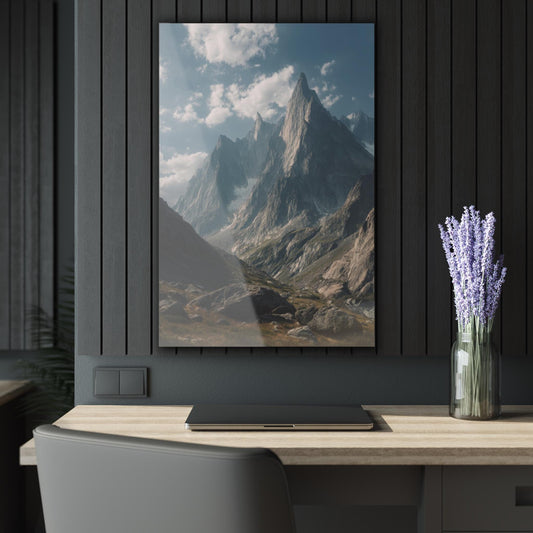 ColorFlow | Dramatic Alpine Mountain Peaks Metal Wall Art | Rugged Wilderness Landscape Decor | Modern Nature Wall Accent
