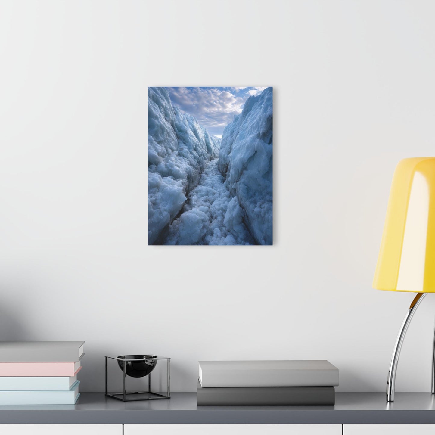 ColorFlow | Majestic Glacier Ice Passage Metal Wall Art | Frozen Arctic Landscape Decor | Cool Toned Nature Wall Accent