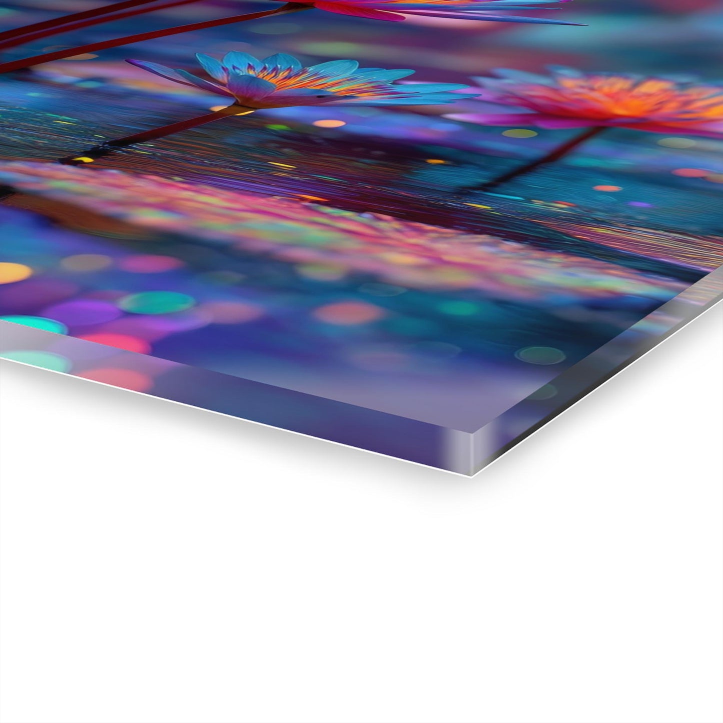 ColorFlow | Radiant Neon Lotus Metal Wall Art | Glowing Water Lily Decor | Modern Botanical Wall Statement