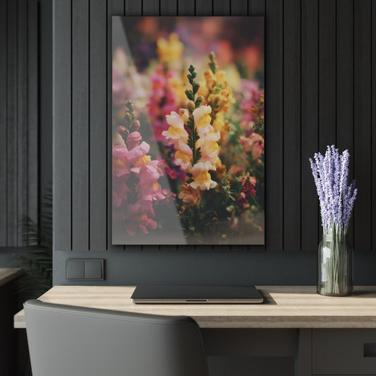 ColorFlow | Pastel Snapdragon Field Metal Wall Art | Soft Cottage Garden Floral Decor | Romantic Botanical Wall Statement