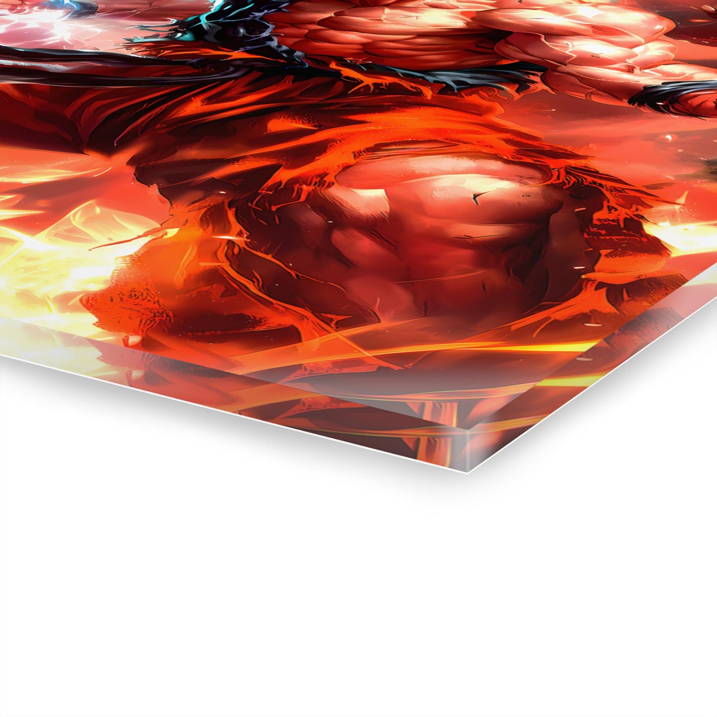 ColorFlow | Dragon Fury Saiyan Warrior Anime Metal Wall Art | Lightning Battle Manga Artwork