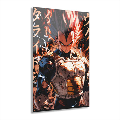 ColorFlow | Infernal Pride Saiyan Prince Anime Metal Wall Art | Lightning Fury Manga Artwork