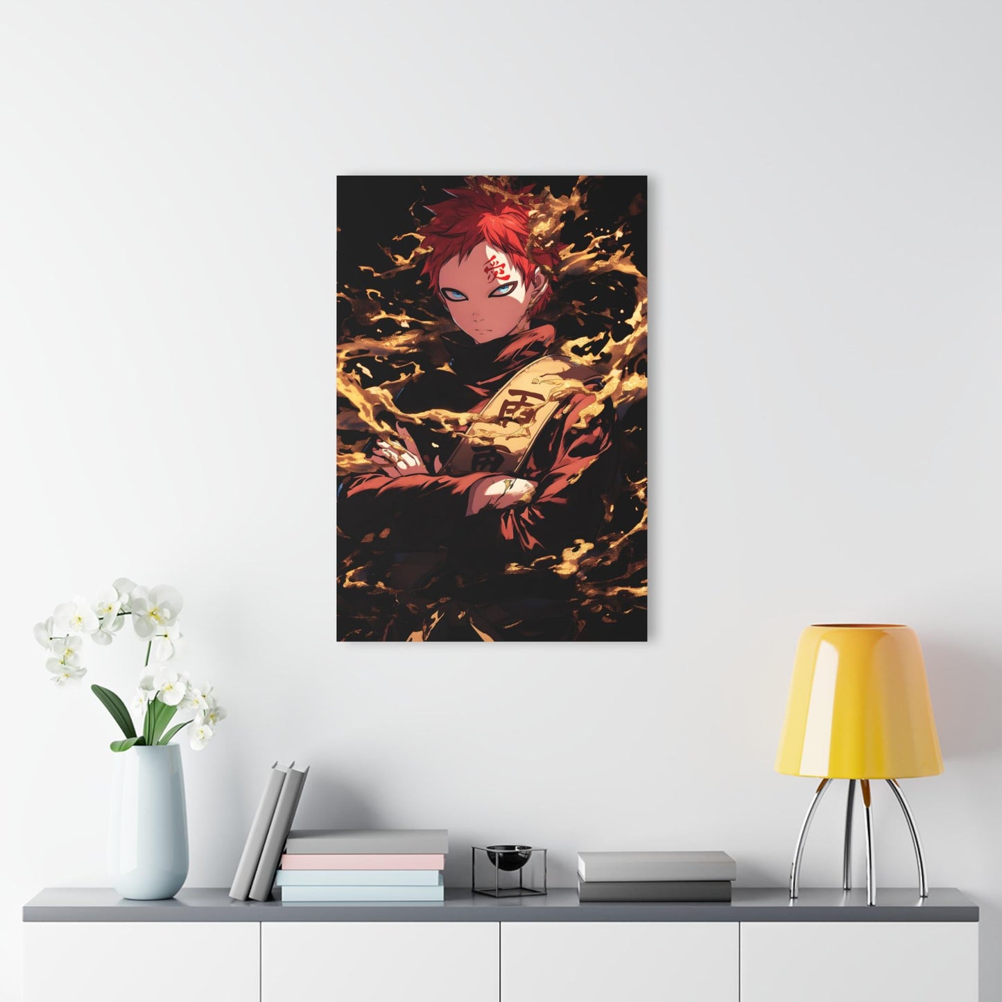 ColorFlow | Desert Sand Shinobi Anime Metal Wall Art | Golden Kazekage Manga Inspired Decor