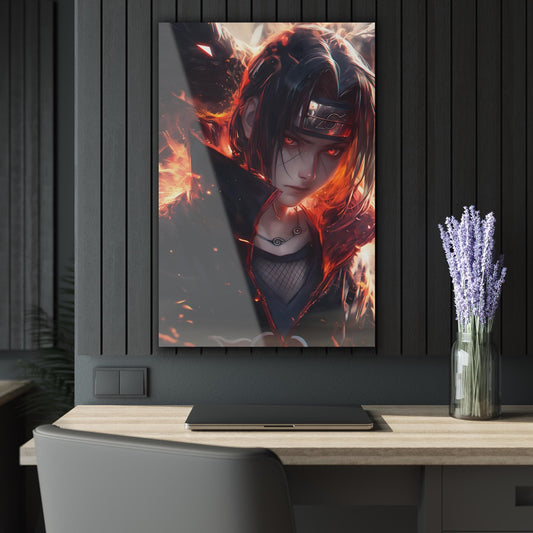 ColorFlow | Crimson Sharingan Uchiha Anime Metal Wall Art | Dark Flame Manga Inspired Decor