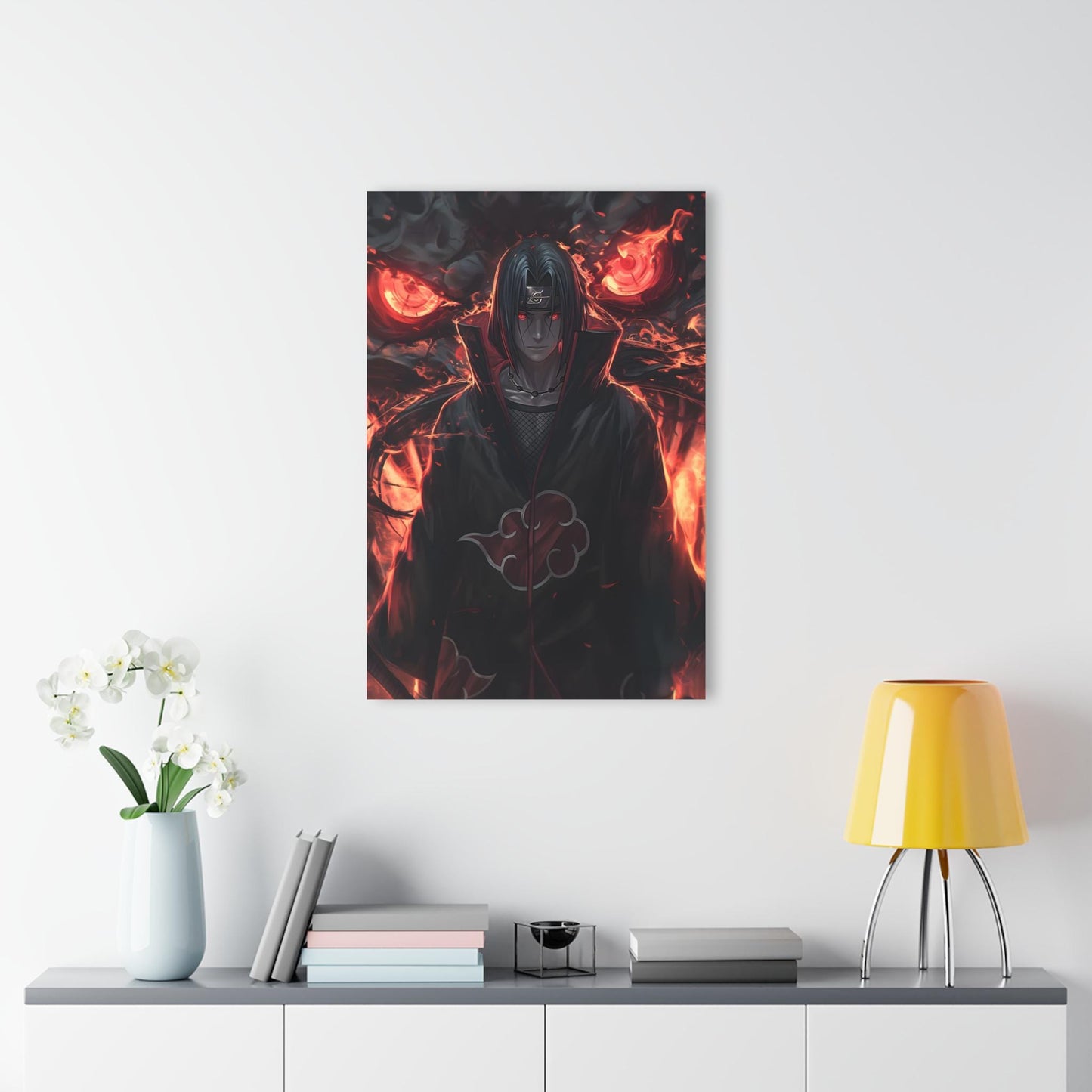 ColorFlow | Infernal Genjutsu Master Anime Metal Wall Art | Scarlet Eye Illusion Manga Decor