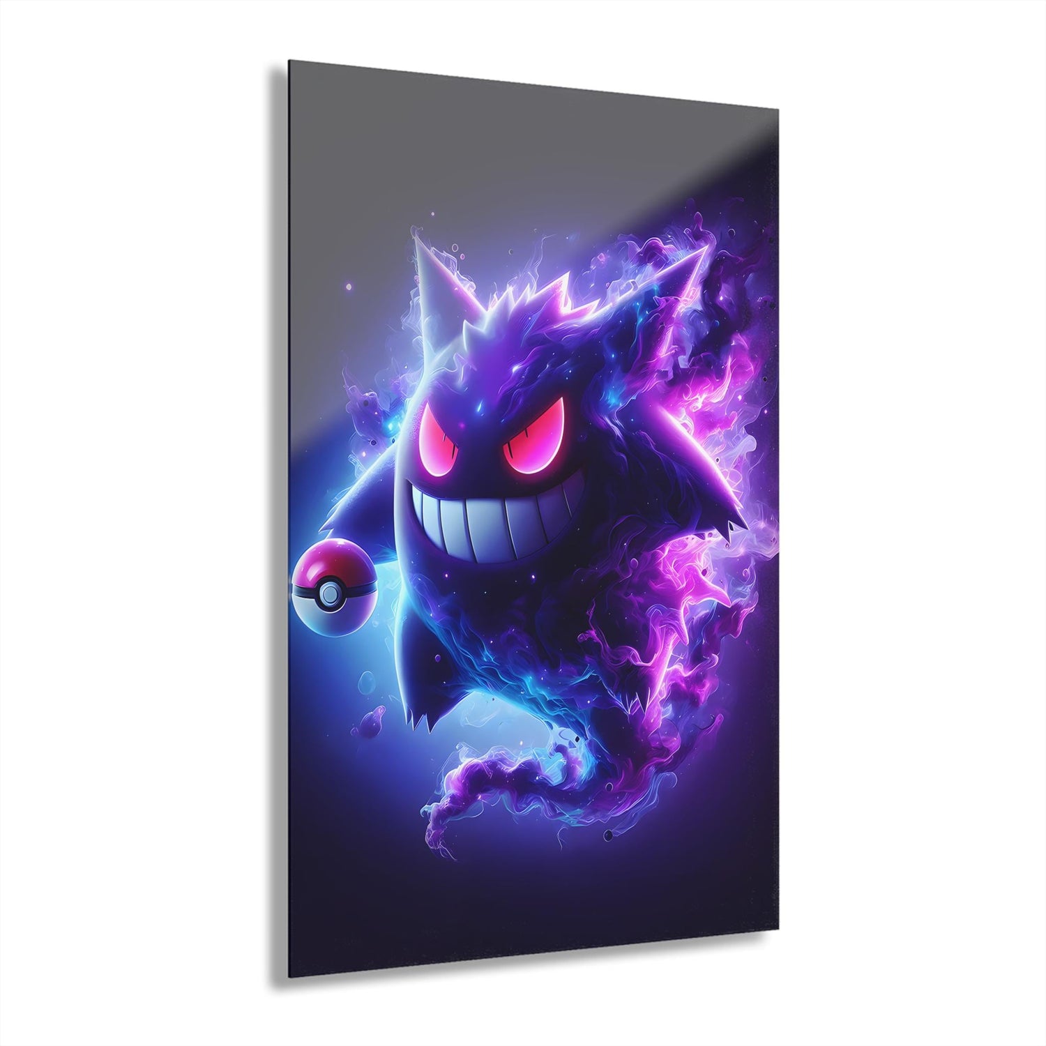 ColorFlow | Neon Phantom Creature Metal Wall Art | Electric Purple Gamer Room Decor