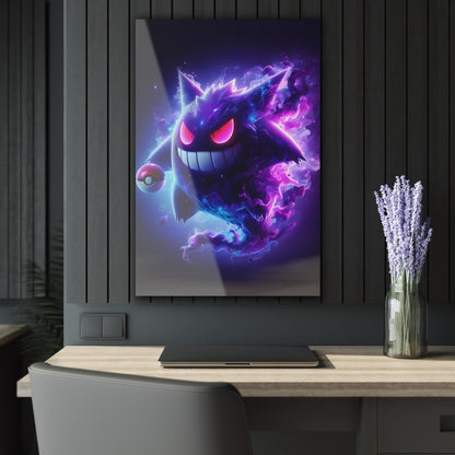 ColorFlow | Neon Phantom Creature Metal Wall Art | Electric Purple Gamer Room Decor