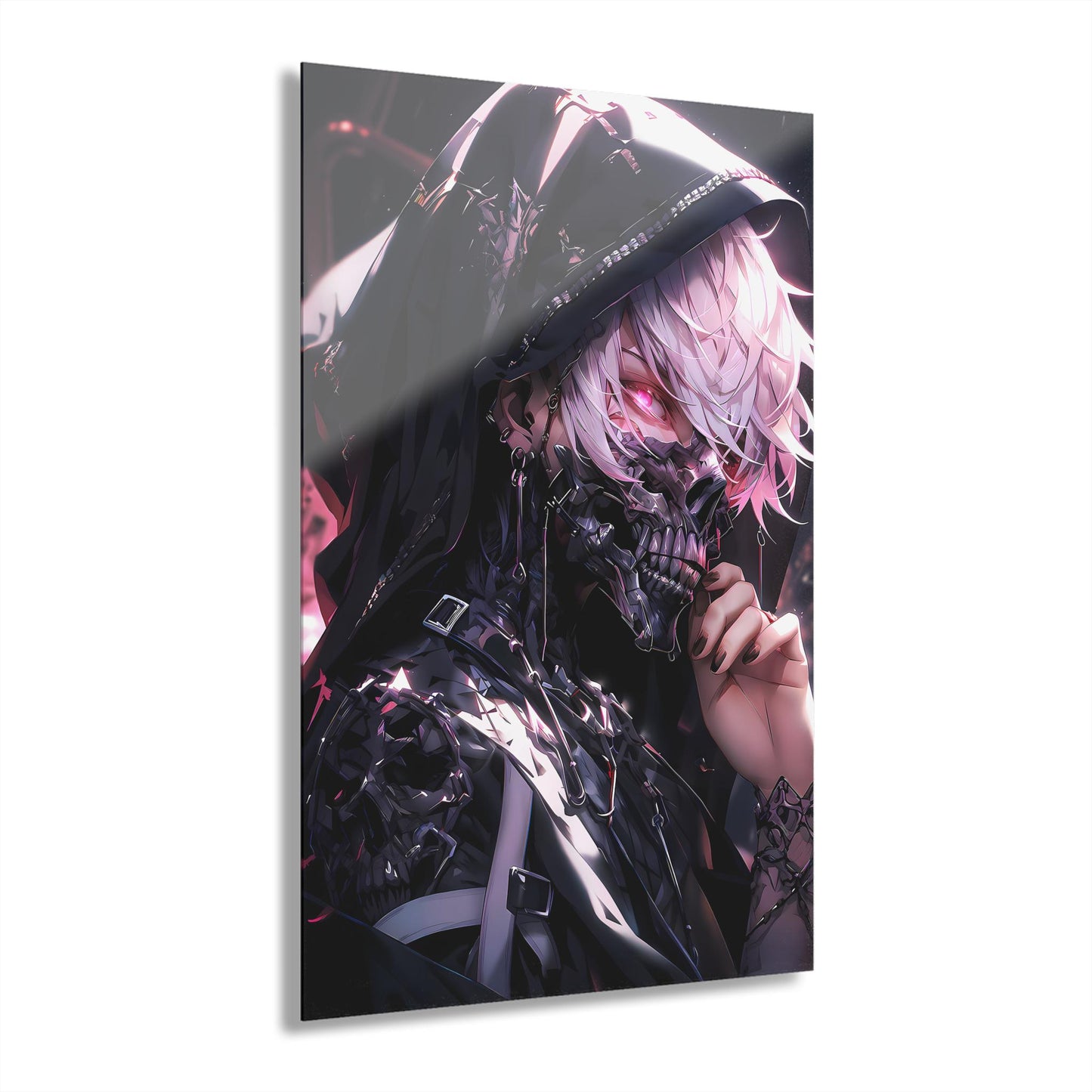 ColorFlow | Cyber Reaper Hooded Assassin Metal Wall Art | Dark Futuristic Anime Decor