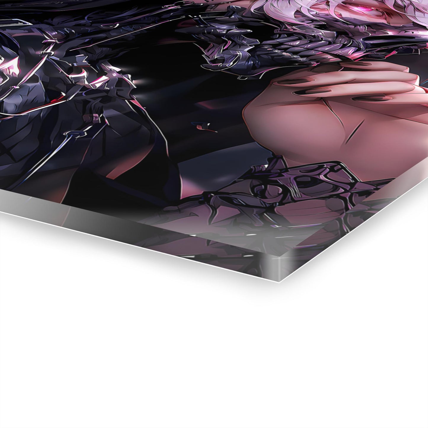 ColorFlow | Cyber Reaper Hooded Assassin Metal Wall Art | Dark Futuristic Anime Decor