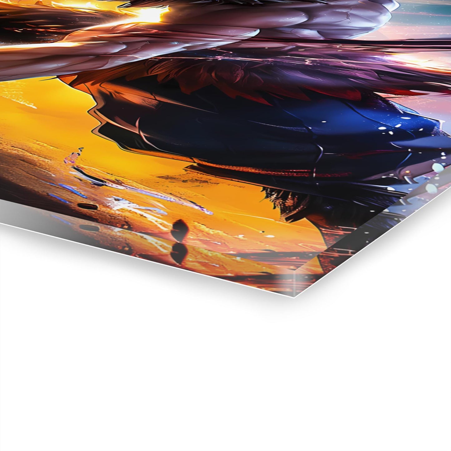 ColorFlow | Beast Mask Dual Blade Fighter Anime Metal Wall Art | Fierce Samurai Manga Decor