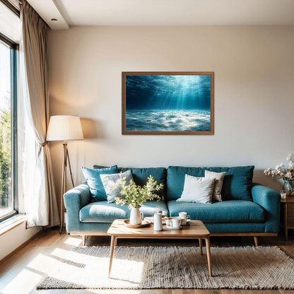 ColorFlow | Beneath the Blue Ocean Light Wooden Jigsaw Puzzle Calming Seascape Art Puzzle