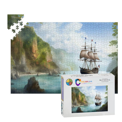 ColorFlow | Hidden Cove Expedition Wooden Jigsaw Puzzle Coastal Escape Art Puzzle