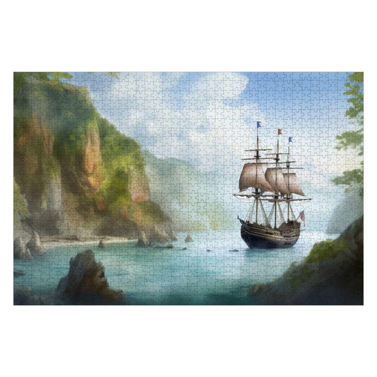 ColorFlow | Hidden Cove Expedition Wooden Jigsaw Puzzle Coastal Escape Art Puzzle