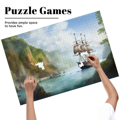 ColorFlow | Hidden Cove Expedition Wooden Jigsaw Puzzle Coastal Escape Art Puzzle