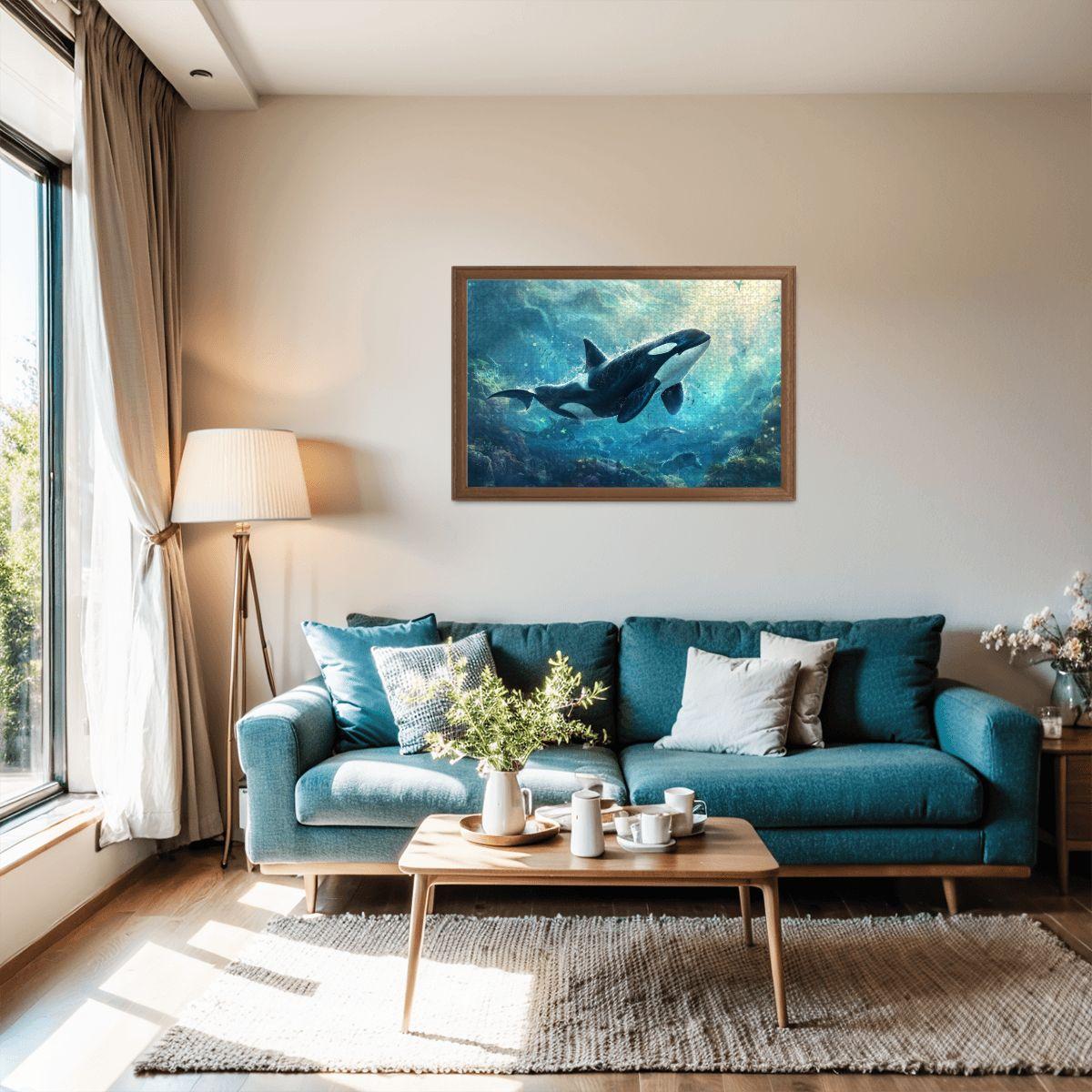 ColorFlow | Ocean Guardian Orca Wooden Jigsaw Puzzle Majestic Marine Life Art Puzzle