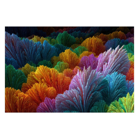 ColorFlow | Chromatic Bloom Field Wooden Jigsaw Puzzle Vibrant Abstract Art Inspired Puzzle