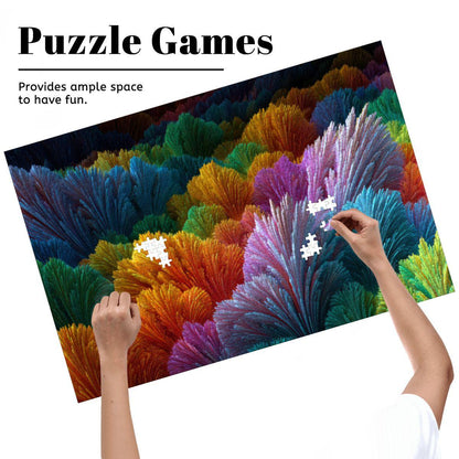ColorFlow | Chromatic Bloom Field Wooden Jigsaw Puzzle Vibrant Abstract Art Inspired Puzzle