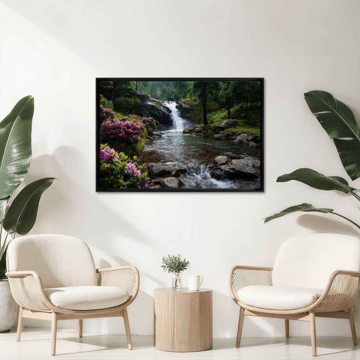 ColorFlow | Whispering Falls Garden Wooden Jigsaw Puzzle Serene Nature Escape Art Puzzle