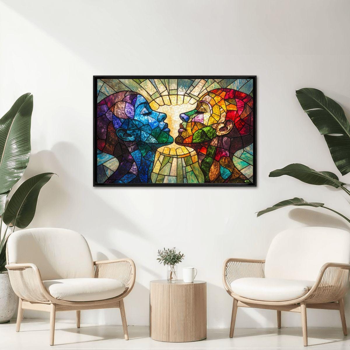 ColorFlow | Stained Glass Connection Wooden Jigsaw Puzzle Human Spirit Art Inspired Puzzle